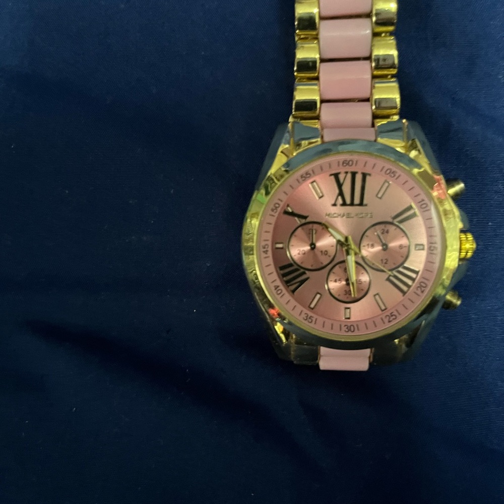 Michael Kors Gold and Pink Chronograph Watch